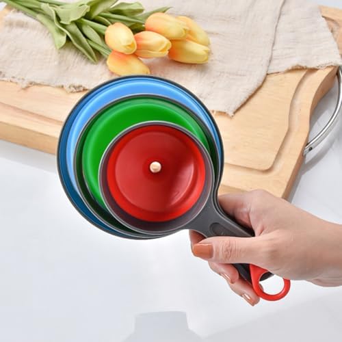 ULTECHNOVO Foldable Plastic Funnel Set for Kitchen Use, Wide Mouth Jam