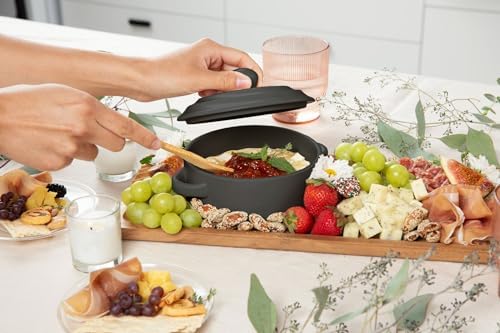 Stoneware Brie Cheese Baking Dish and Warmer with Lid - Oven Safe