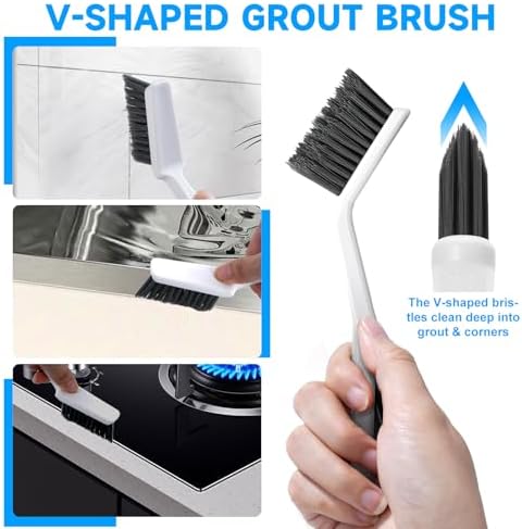 14Pcs Crevice Cleaning Brush Set, V Shape