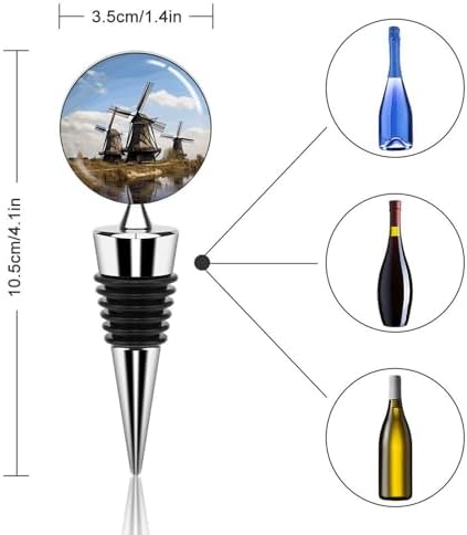 Windmills Wine Stopper Vacuum Alloy Wine Bottle Stopper Reusable Wine