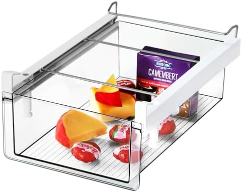 vacane Upgraded Refrigerator Drawers Organizer - Pull Out Fridge Bins