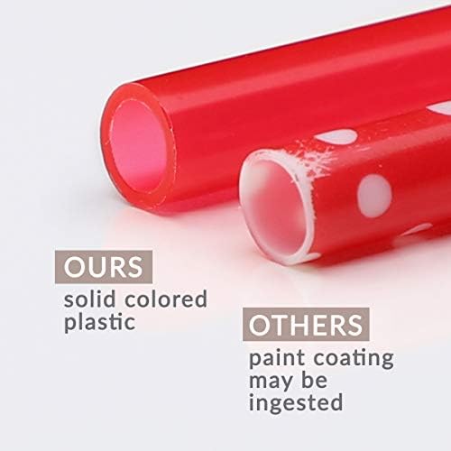 Cupture Reusable & Unbreakable Color Straws - 12 Count + Free Brush