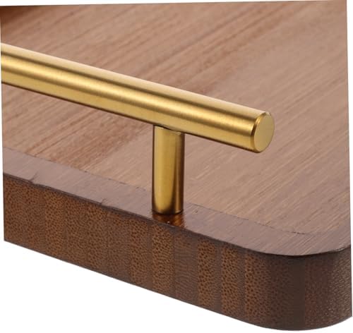 Wood Tea Tray Xmas Rectangular Serving Tray with Handle for Tea Room