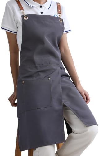 KITCHIEF Pottery Apron Split Leg,Cross Back Chef Apron with