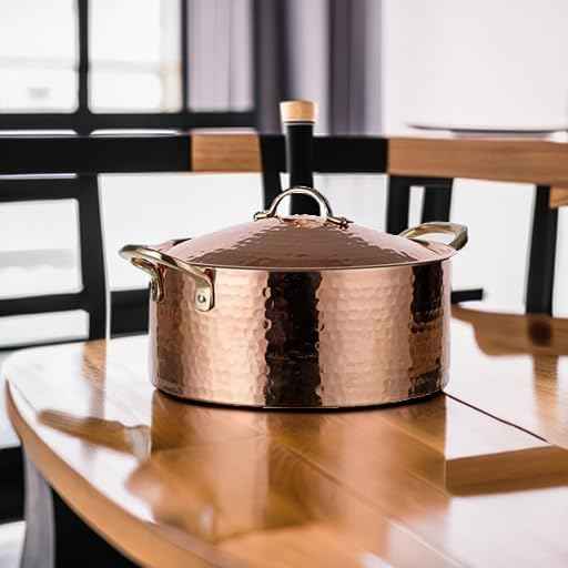 DEMMEX 1.2MM Thick Hammered Copper Soup Pot Casserole Pan Dish Dutch