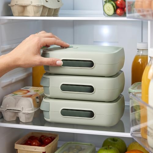 Egg Drawer for Refrigerator, Rolling Egg Dispenser with Lid, Stackable