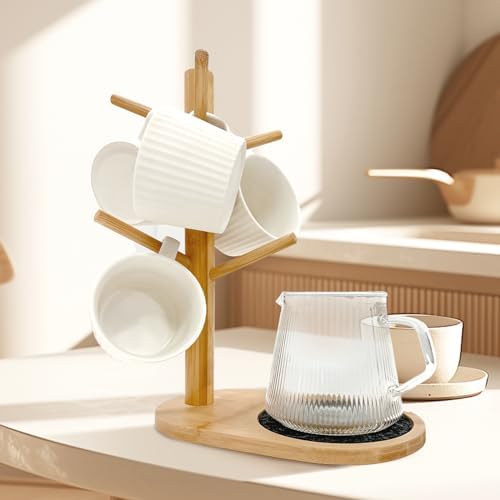 SNAIL GARDEN Mug Holder with Large Storage Base & Removable Felt Pad