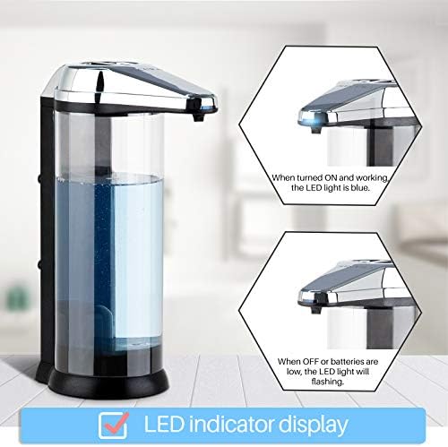 Secura 17oz Touchless Soap Dispenser, Chrome