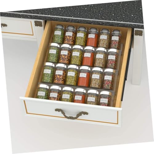 Acrylic Spice Rack Organizer, Expandable Tiered Drawer Insert Shelf