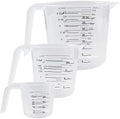 Plastic Measuring Cup,3 Pack 4/2/1 Cup Clear Measuring Cups,Stackable