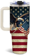 DUUV Eagle American Flag Tumbler 40oz, Insulated 4th of July Cup Gifts