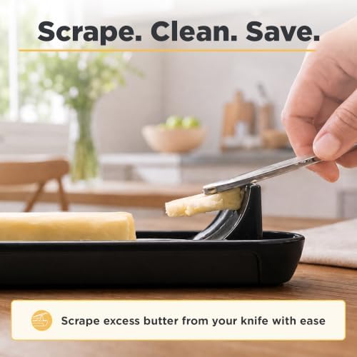 Butter Hub Magnetic Black Butter Dish with Lid & Knife, Plastic, US