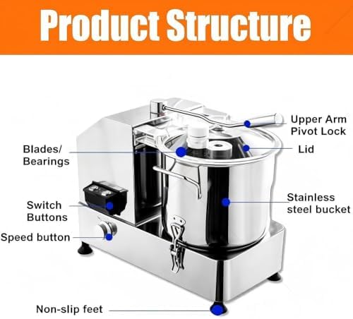 Commercial Food Processor, 9L Stainless Steel