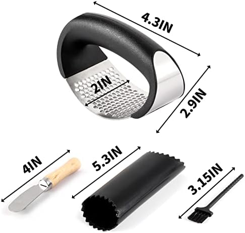 2 Pack Stainless Steel Garlic Press Rockers with Peelers