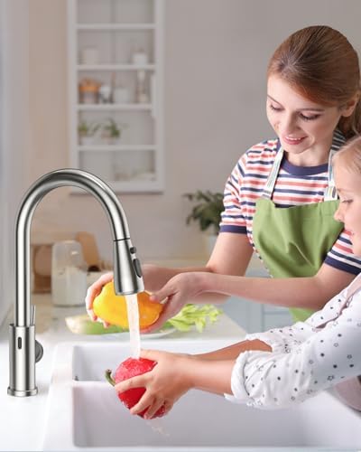 Hiqufet Touchless Kitchen Faucet with Pull Down Sprayer