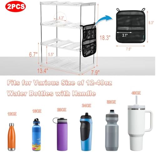 Water Bottle Organizer for Stanley 40 oz Tumbler, 4-Tier Holder, 2 SET