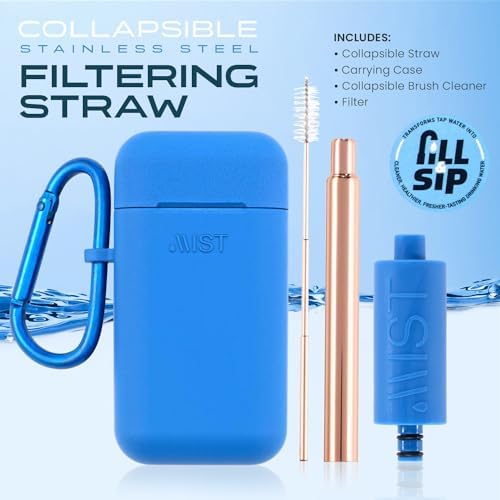 Mist Reusable Straw, Collapsible Reusable Metal Water Filtering Straw