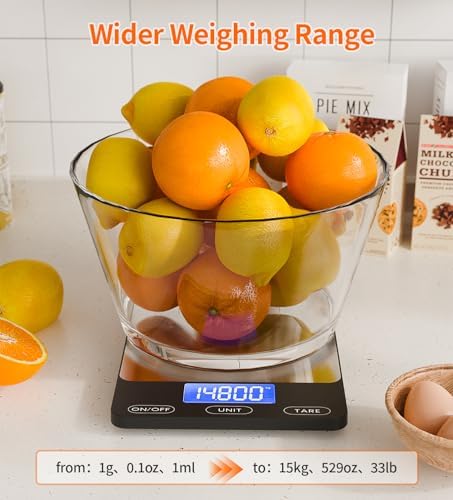 Food Scale -33lb Digital Kitchen Scale for Food Ounces Grams