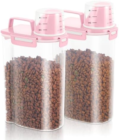 2 Pack 3 Lbs Pet Dog Cat Food Bird Seed Storage Containers for Travel