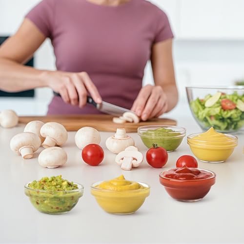 12-Piece Mini Glass Prep Bowls Set - 4x 1.5 oz, 4x 2.5 oz, 4x 4.5 oz