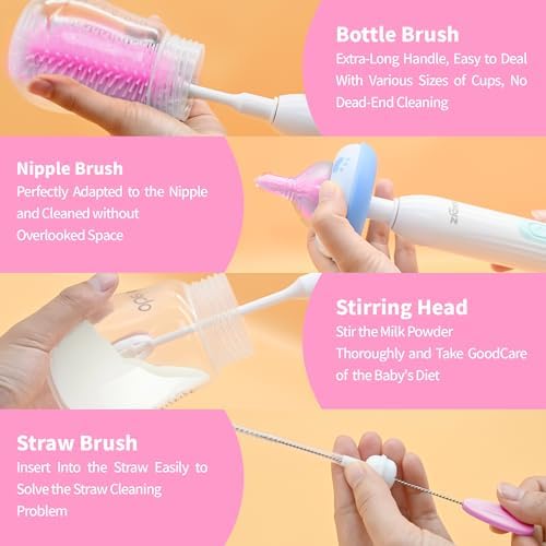 Electric Bottle Brush Cleaner, Portable Electric Baby Bottle Brush