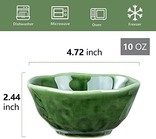 vicrays Ceramic Small Dessert Bowls Set - 10 oz, Set of 6, Microwave