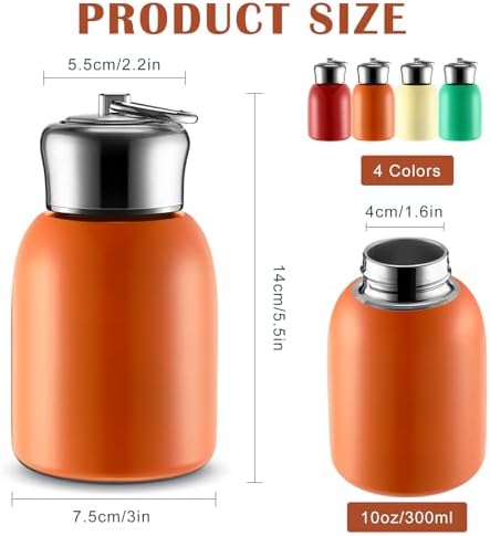 Mifoci 4pcs 10oz Mini Insulated Water Bottle, Small Stainless Steel