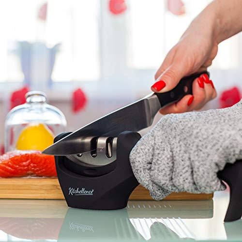 4-in-1 Kitchen Knife Accessories: 3-Stage Knife Sharpener Helps