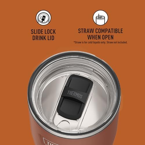 THERMOS Icon Series 24oz Stainless Steel Tumbler with Slide Lock Lid