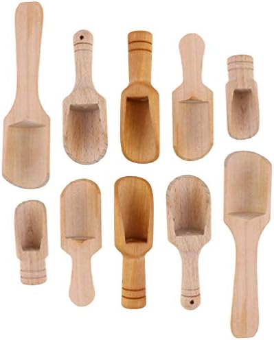 10Pcs Mini Wooden Spoon Mini Bath Salt Spoon Tea Scoop Wooden Candy