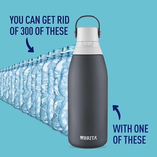 Brita Stainless Steel Premium Filtering Water Bottle, BPA-Free