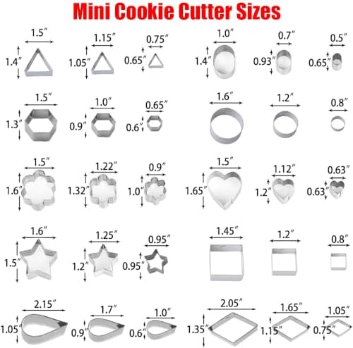 YomiFamily 30Pcs Mini Cookie Cutter Set