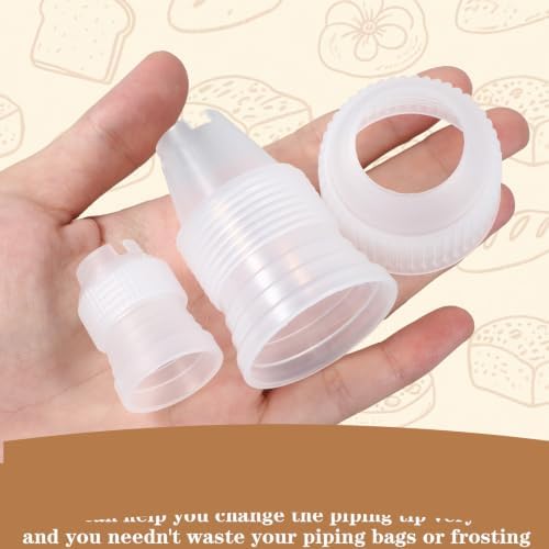 12 Pcs Plastic Piping Couplers for Piping Bags,Size S,L,M,XL