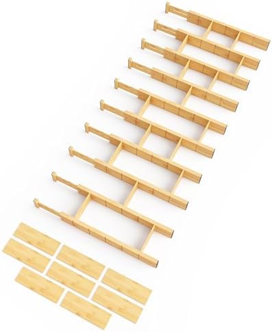 SpaceAid Bamboo Drawer Dividers with Inserts and Labels, Kitchen