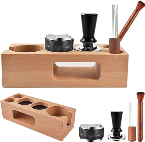 Espresso Accessories Kit 5-PCS Including 54mm Wooden Portafilter