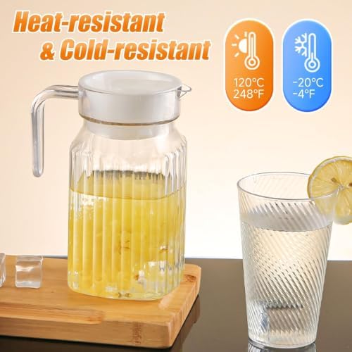 34 oz Acrylic Pitcher with Lid and Spout,1100ml Hot/Cold Water Jug for