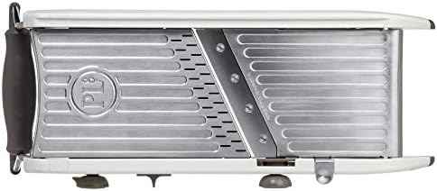 PL8 Professional Mandoline - Versatile Slicer with Adjustable Straight, Waffle, and Julienne Blades, Extra-Wide Stainless Steel Deck, Safety Hand Guard, Non-Skid Feet, and Space-Saving Design