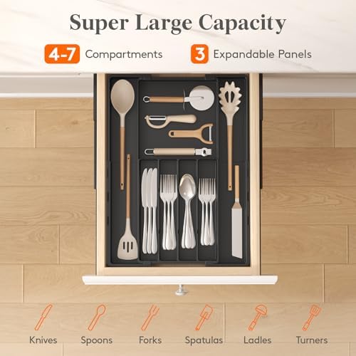 Lifewit Expandable Silverware Drawer Organizer