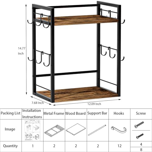 Dorhors Coffee Bar Organizer,Mug Holder,Station Organizer Kitchen