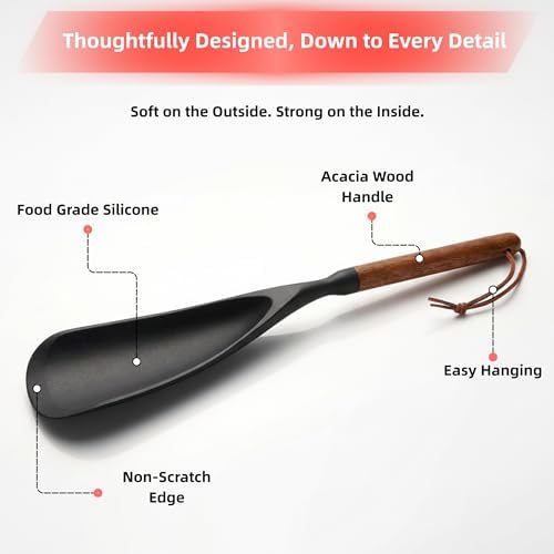 Silicone Cooking Spoon Spatula for Nonstick Cookware,Heat