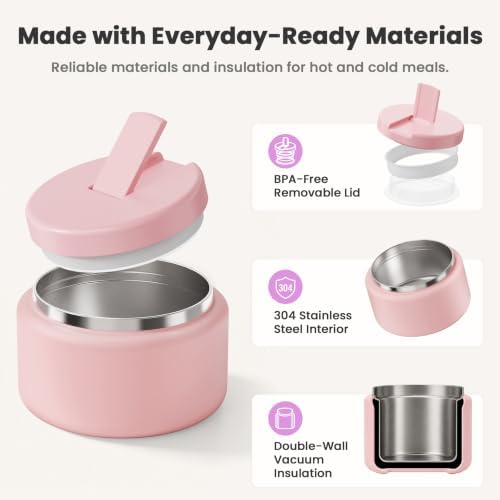 BOSEDSANG 13.5oz Soup Thermo for Hot Food Kids with Buckle Lid