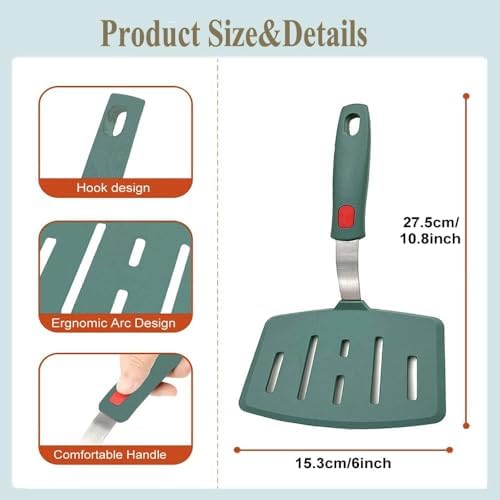 Silicone Spatula Turner, Omelette Egg Spatula Heat Resistant, Extra