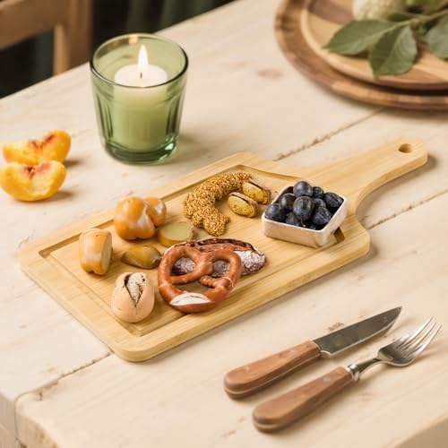 Bamboo Cutting Board Set of 3 Natural Wooden Chopping Boards with
