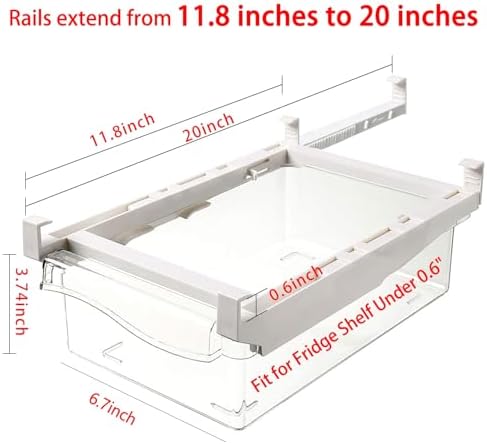 URALFA 2 Pack Fridge Drawer Organizers