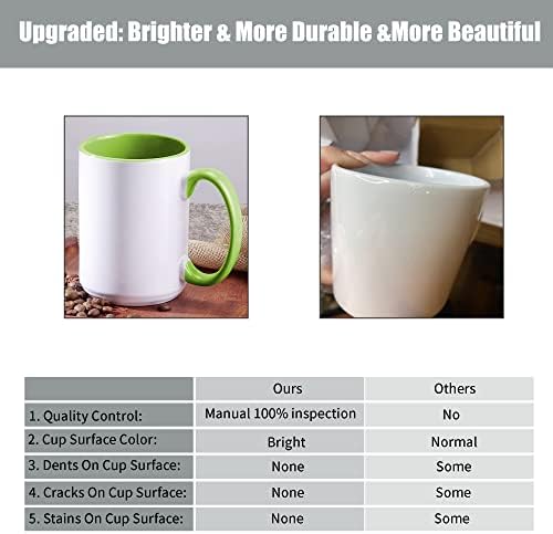TANGLONG Sublimation Mugs 15 oz 6 Assorted Colors Set of 12