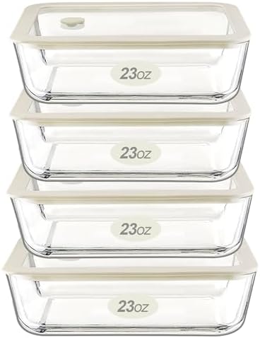 Urban Green 4-Pack Glass Food Storage Containers with Glass Lids
