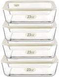 Urban Green 4-Pack Glass Food Storage Containers with Glass Lids