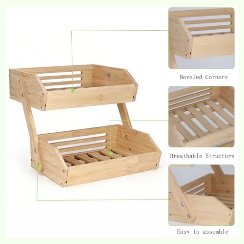Potato Onion Storage Bins, Wooden Pantry Organizers and Storage