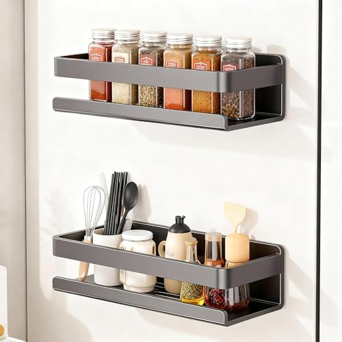 4 Pack Metal Magnetic Shelf, Small Kitchen Organization