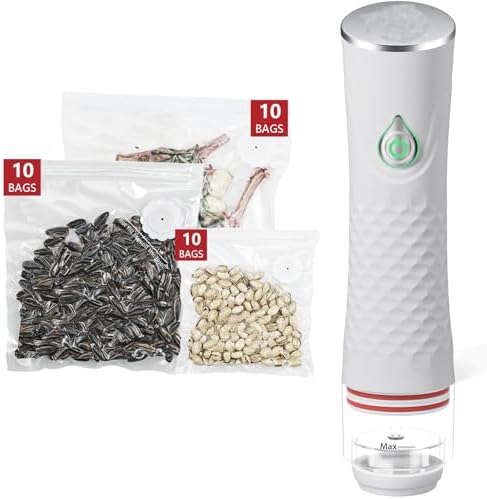 Compact Vacuum Sealer Machine with 30 Reusable Bags